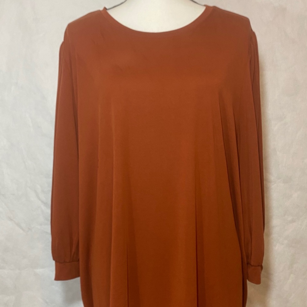 Ava & Viv Rust Color Long Sleeve Blouse